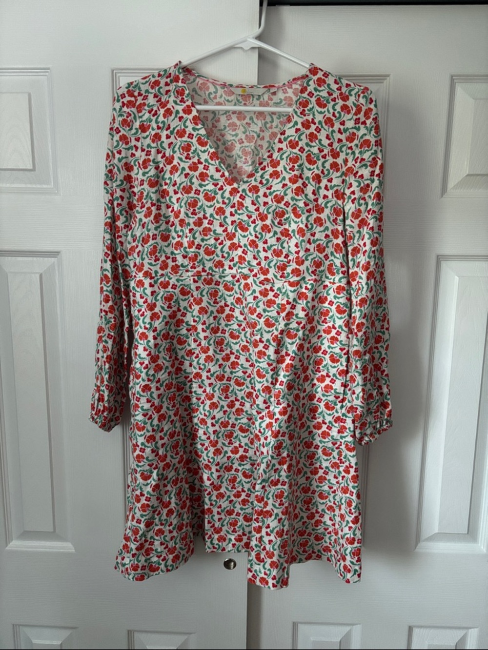 Boden 100% Linen Long Sleeve Floral Dress Size 6